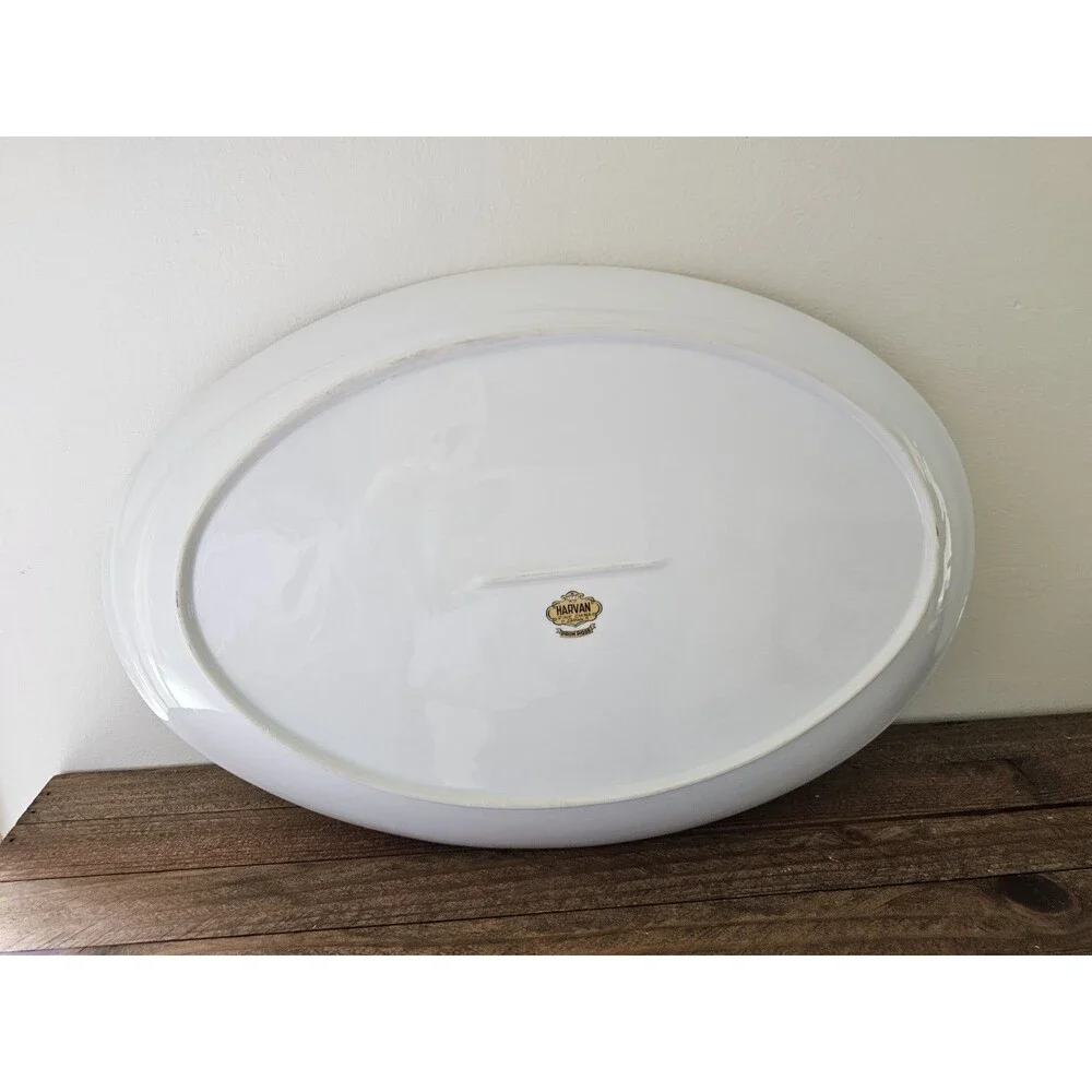 Harvan Fine China Oval Serving Platter Pattern Prim Rose 16 Inches